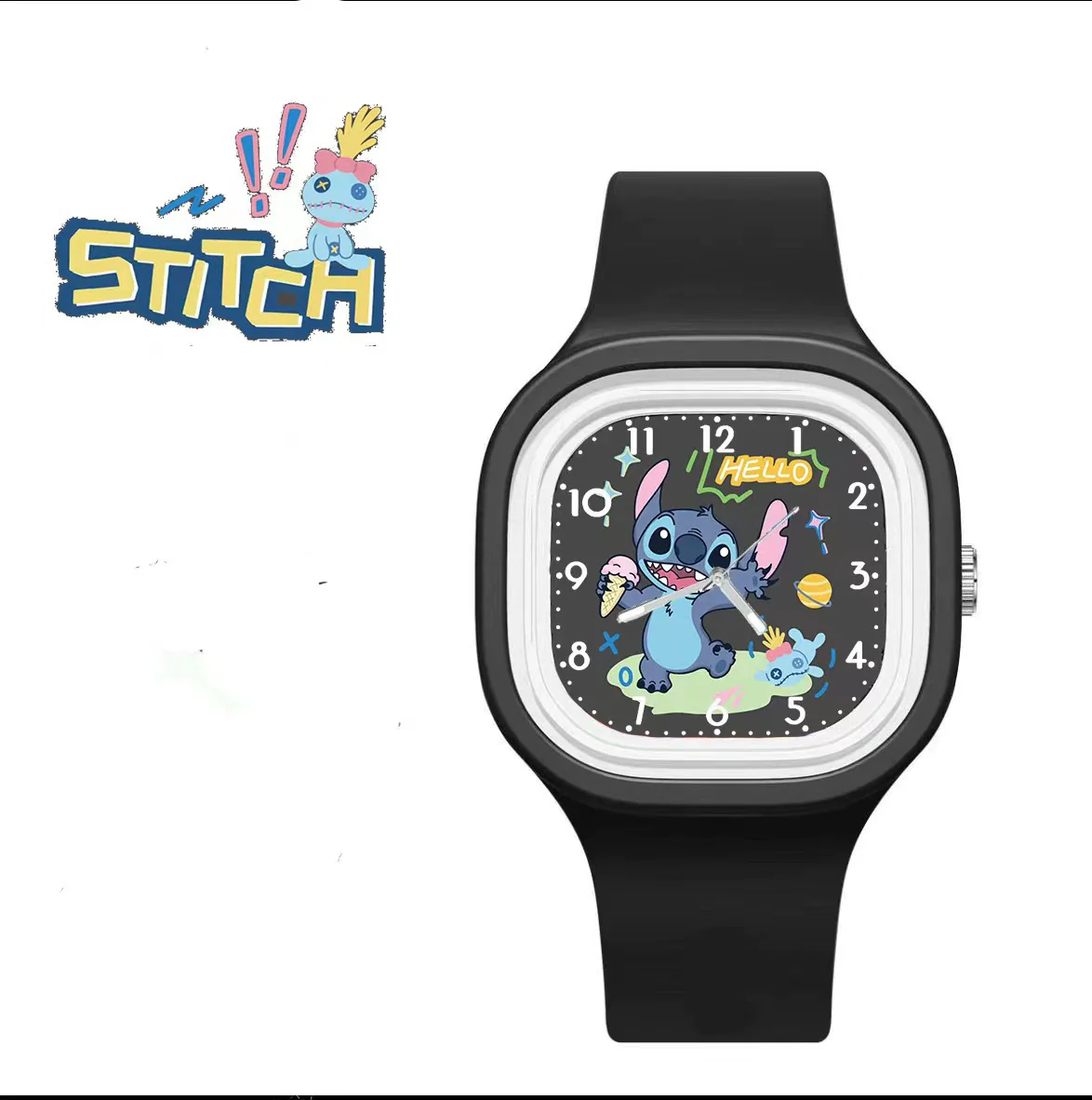 Wholesale Cute Cartoon Square Plastic Case And Silicone Strap Quartz Watch - Image 3