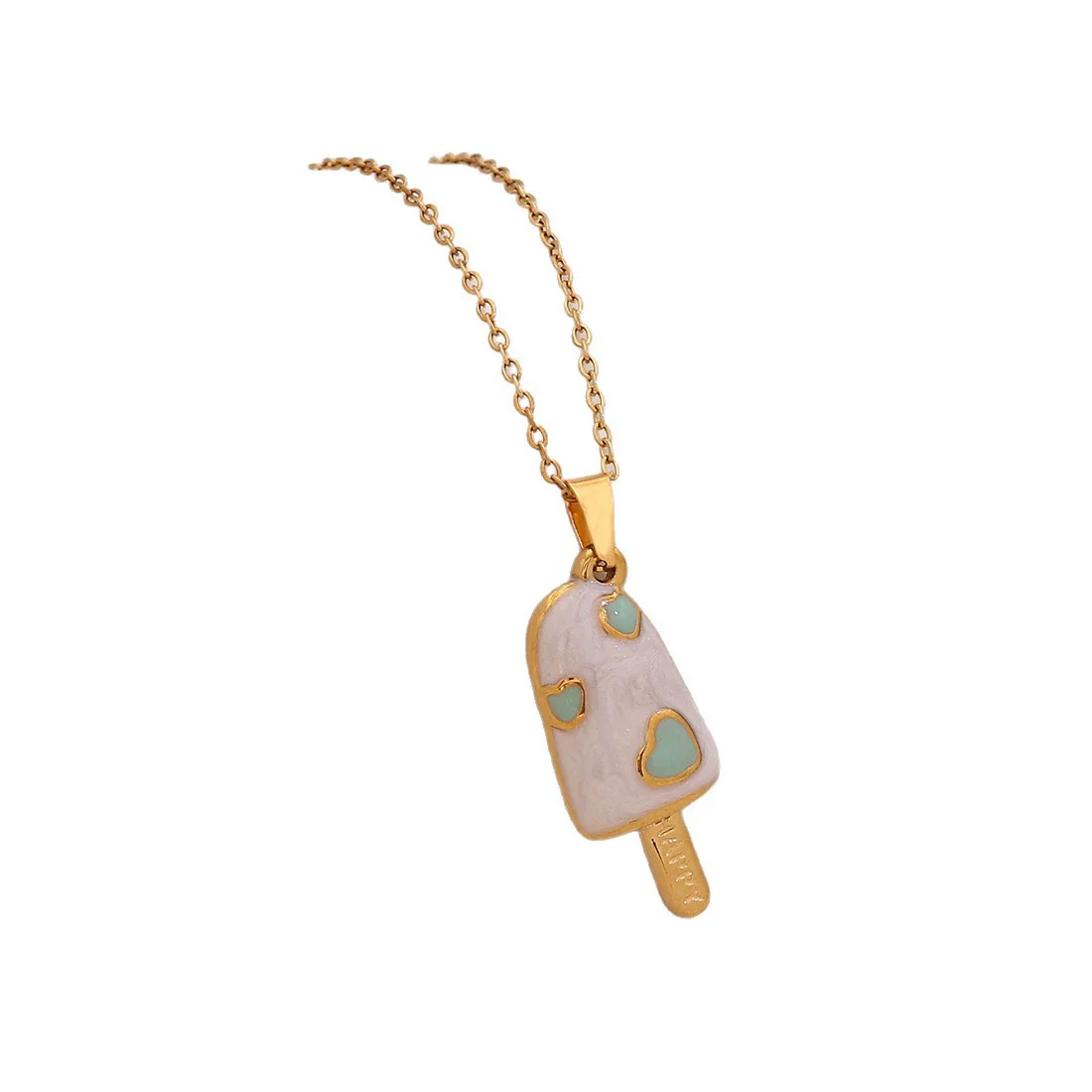 Wholesale Cute Donut Ice Cream Pendant Necklace Stainless Steel Jewelry - Image 5