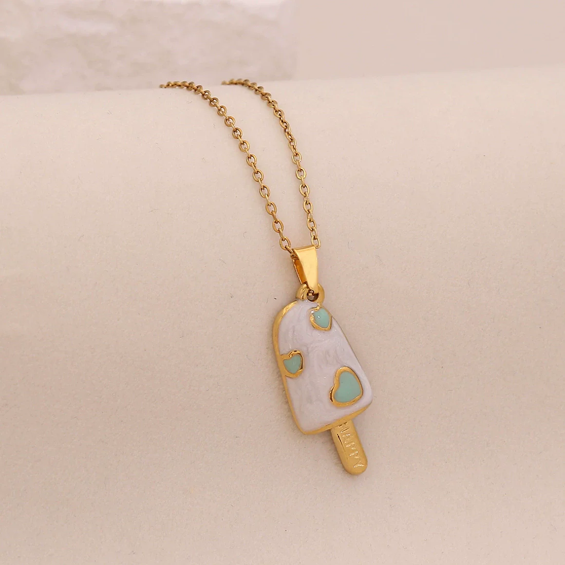 Wholesale Cute Donut Ice Cream Pendant Necklace Stainless Steel Jewelry - Image 8