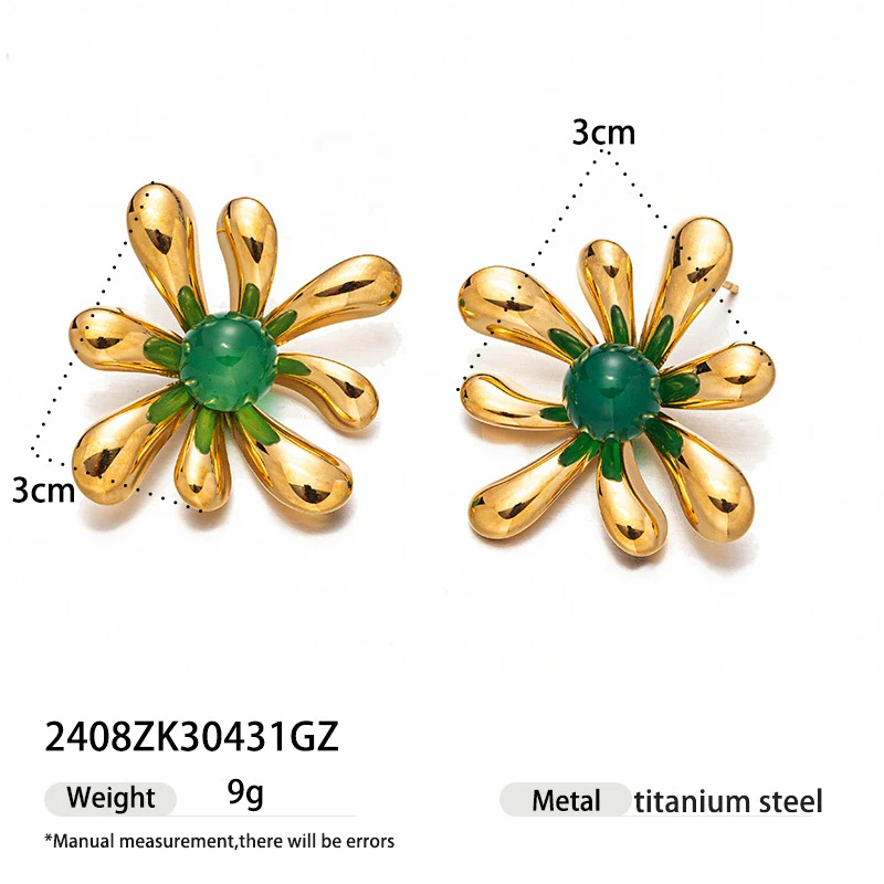 Wholesale Cute Electroplated Stainless Steel Heart Star Geometric Earrings For Women - Image 6