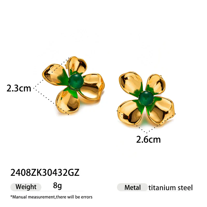 Wholesale Cute Electroplated Stainless Steel Heart Star Geometric Earrings For Women - Image 7
