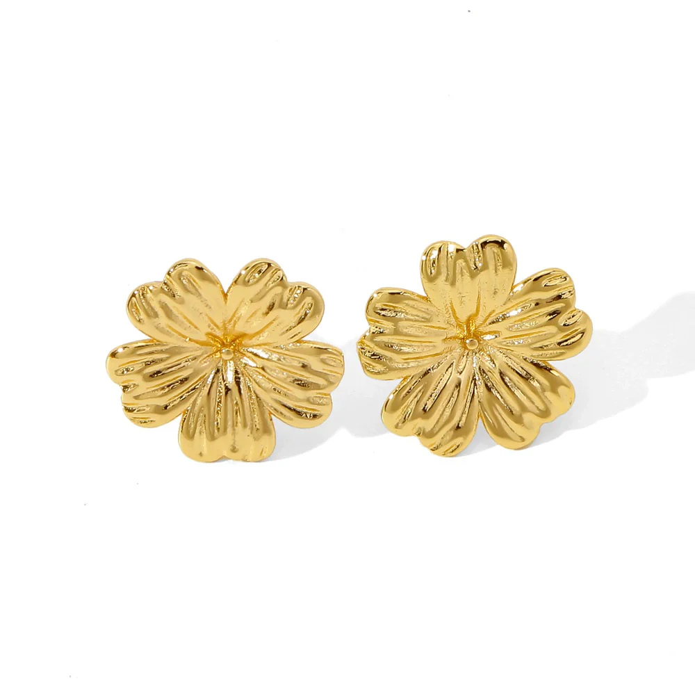 Wholesale Cute Flower Geometric Earrings Copper Electroplated - Image 5