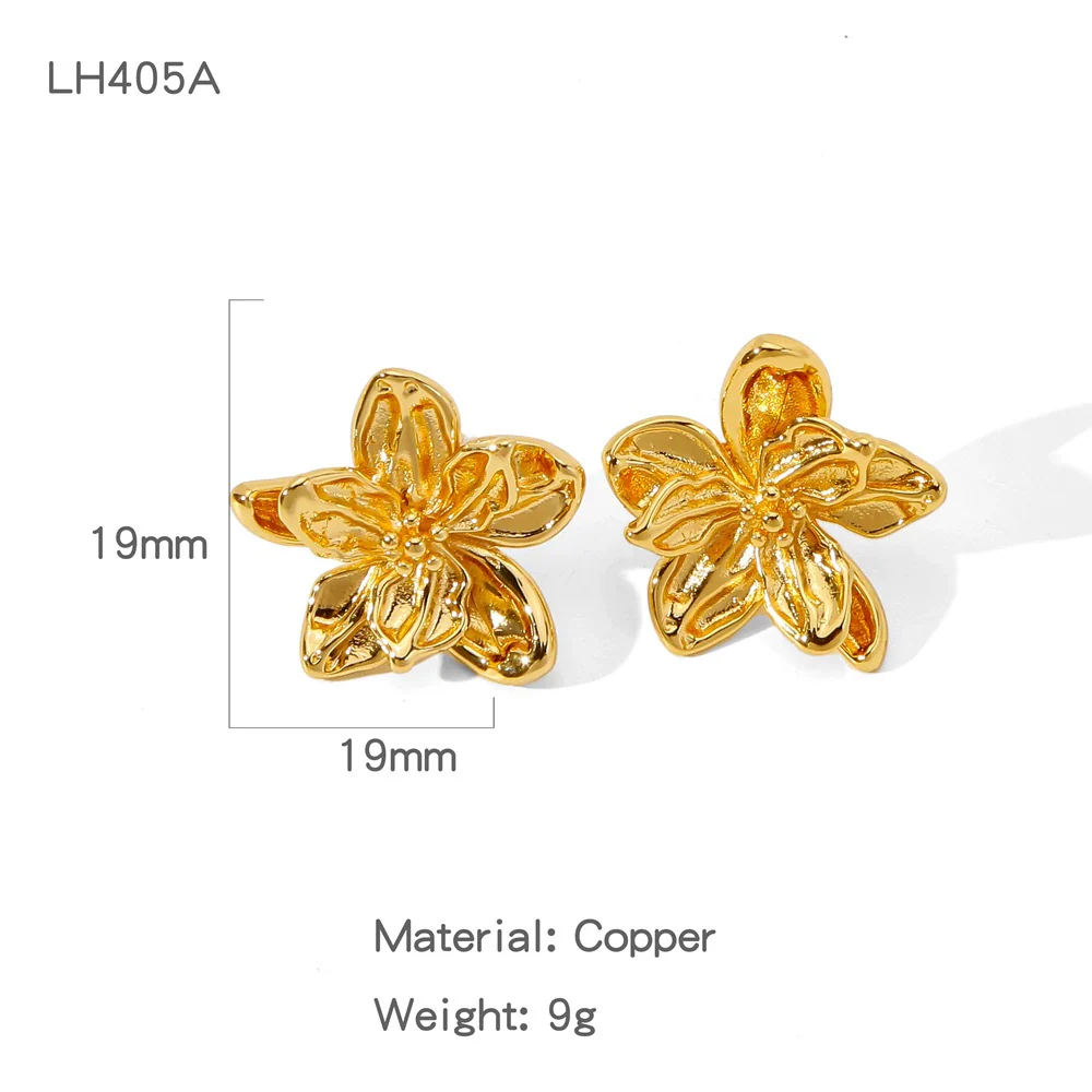 Wholesale Cute Flower Geometric Earrings Copper Electroplated - Image 7
