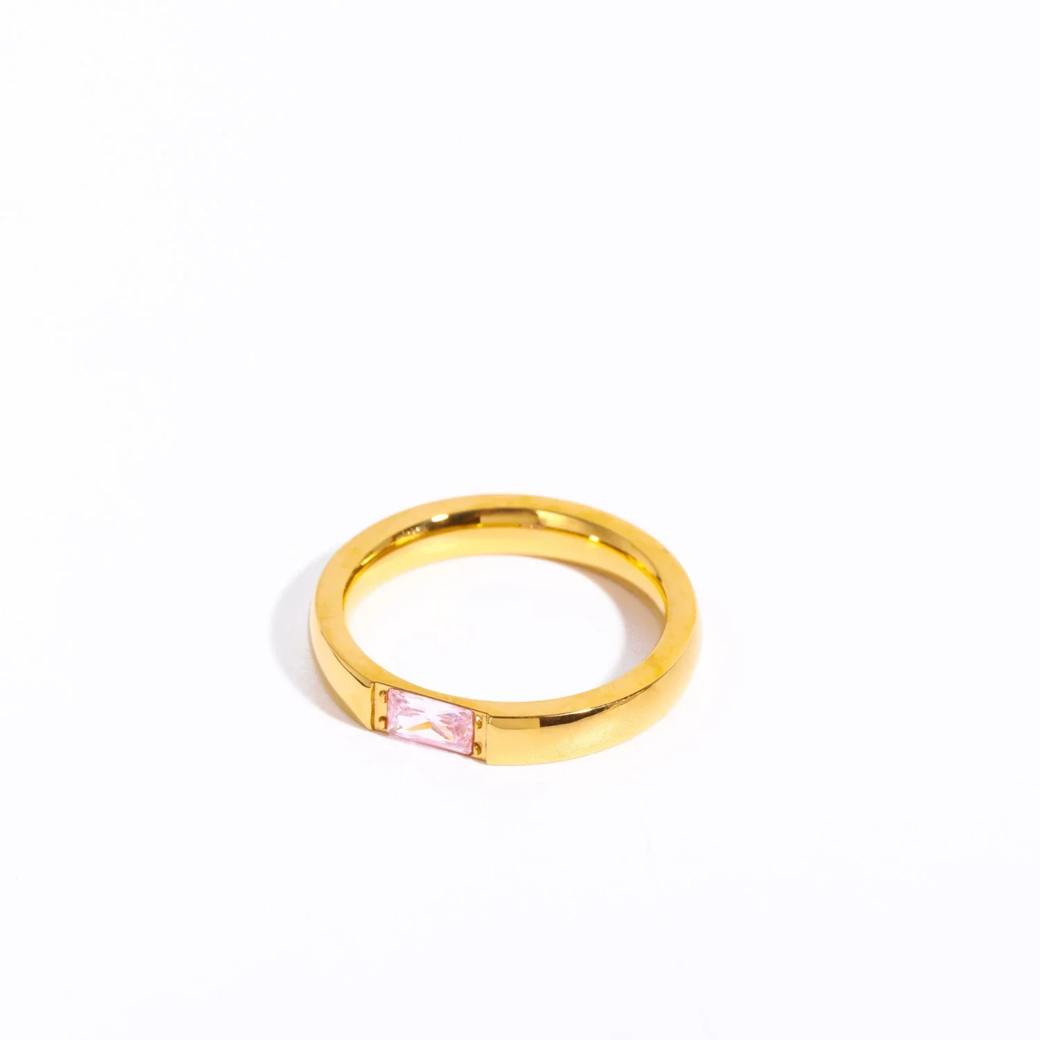Wholesale December Birthstone Zircon Ring Titanium Steel Geometric Minimalist Style Women's 18K Gold Plated - Image 10