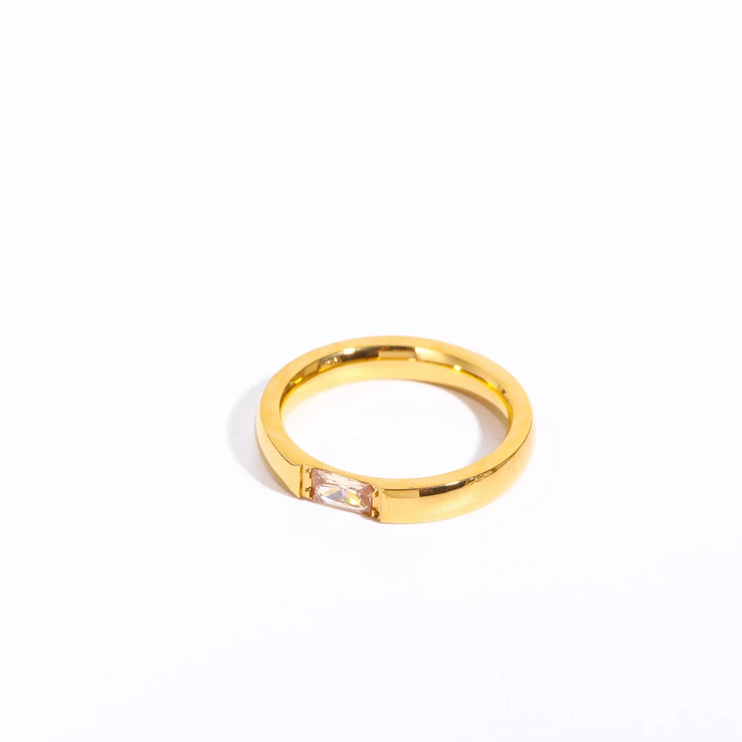 Wholesale December Birthstone Zircon Ring Titanium Steel Geometric Minimalist Style Women's 18K Gold Plated - Image 11