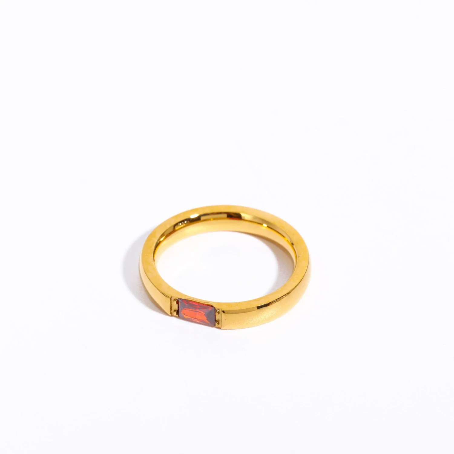 Wholesale December Birthstone Zircon Ring Titanium Steel Geometric Minimalist Style Women's 18K Gold Plated - Image 5