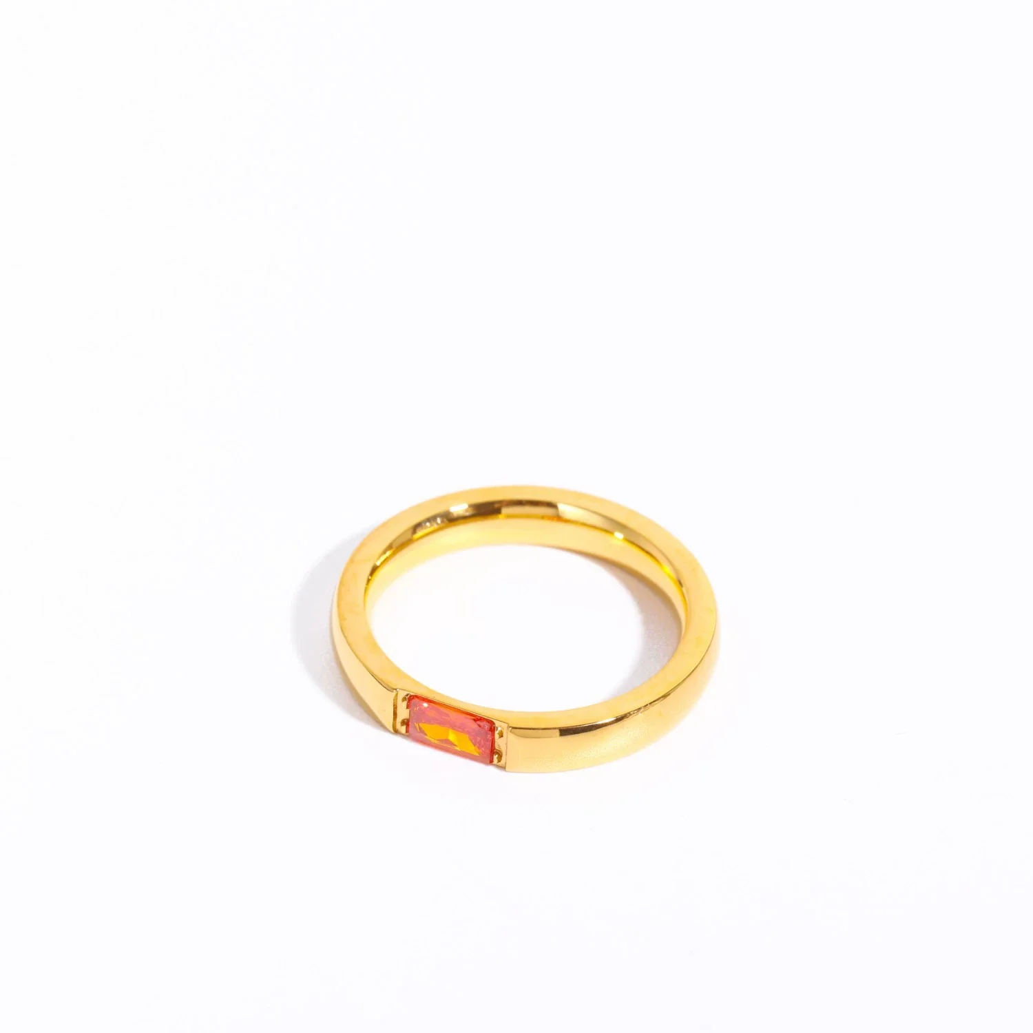 Wholesale December Birthstone Zircon Ring Titanium Steel Geometric Minimalist Style Women's 18K Gold Plated - Image 8