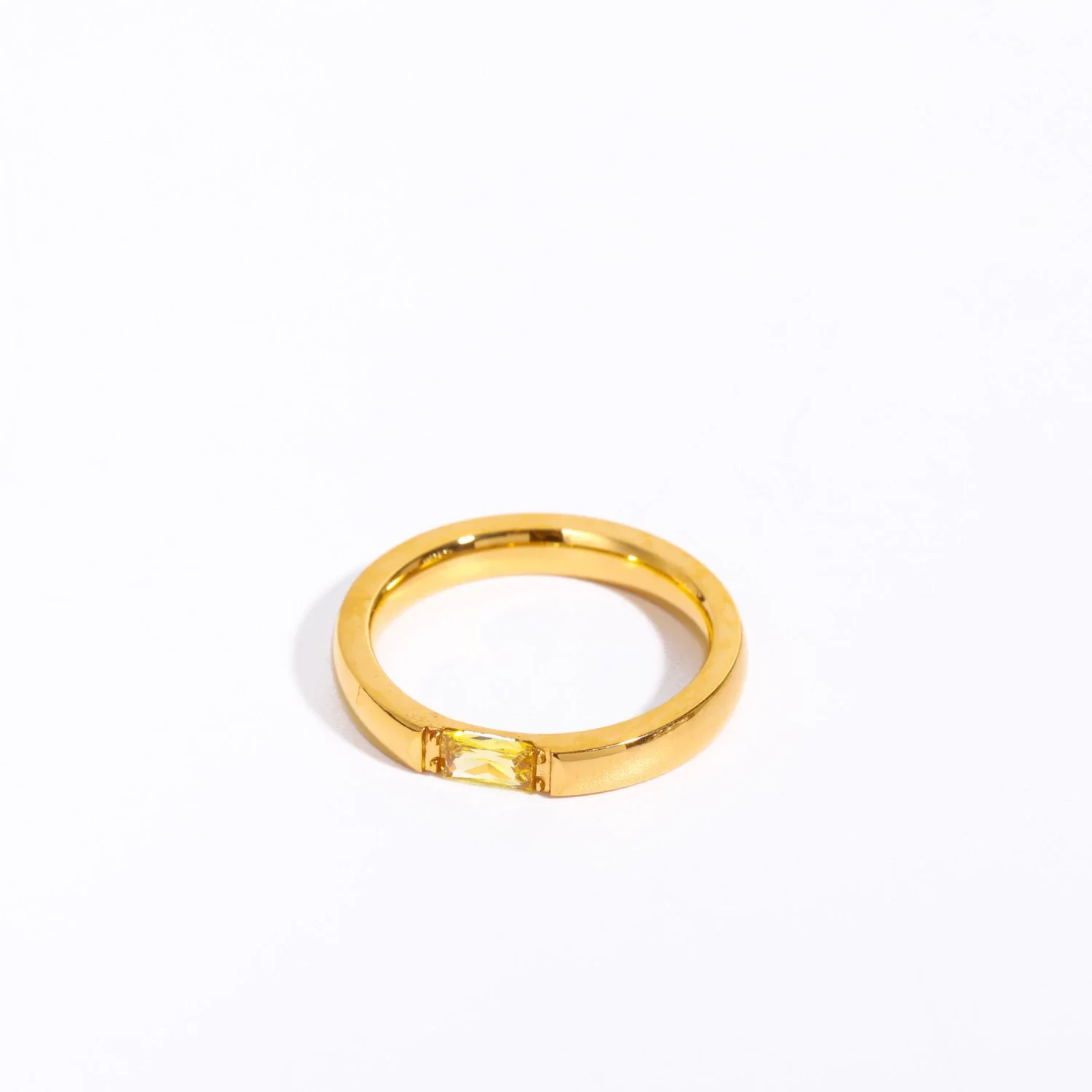 Wholesale December Birthstone Zircon Ring Titanium Steel Geometric Minimalist Style Women's 18K Gold Plated - Image 9