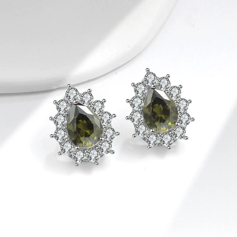 Wholesale Diamond Earrings Copper Inlaid Water Drop Pear Shaped Geometric Minimalist Electroplated - Image 11