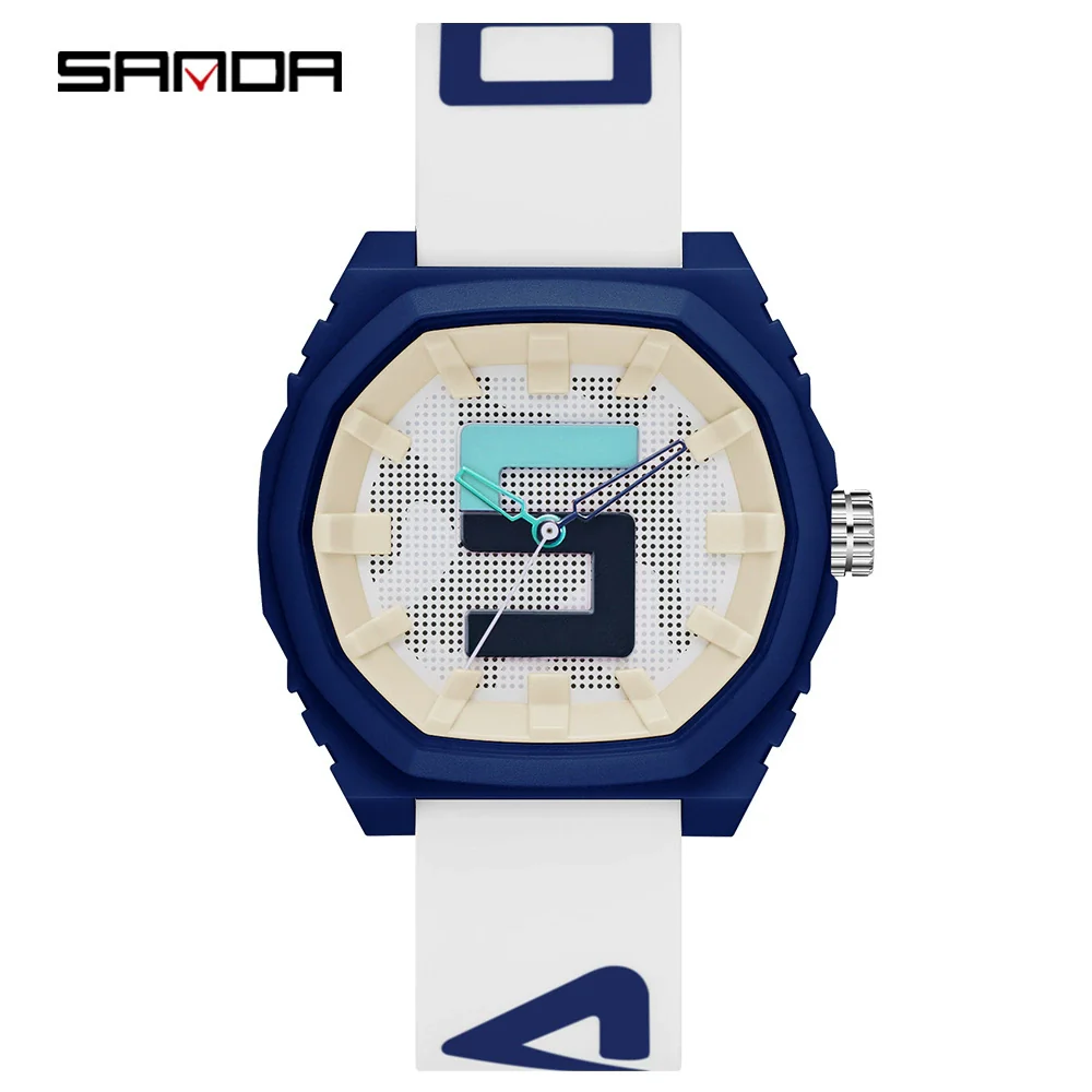 Wholesale Digital Quartz Movement Watch With Printed Logo Silicone Strap And Case Stainless Steel Clasp Round Shape For Male Students - Image 2