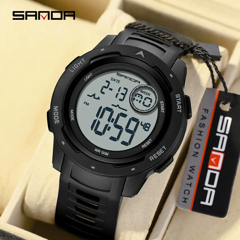 Wholesale Digital Watch Outdoor Luminous Allmatch Fashion Ol Round Dial Abs Case Tpu Strap Acrylic Mirror Unisex - Image 2