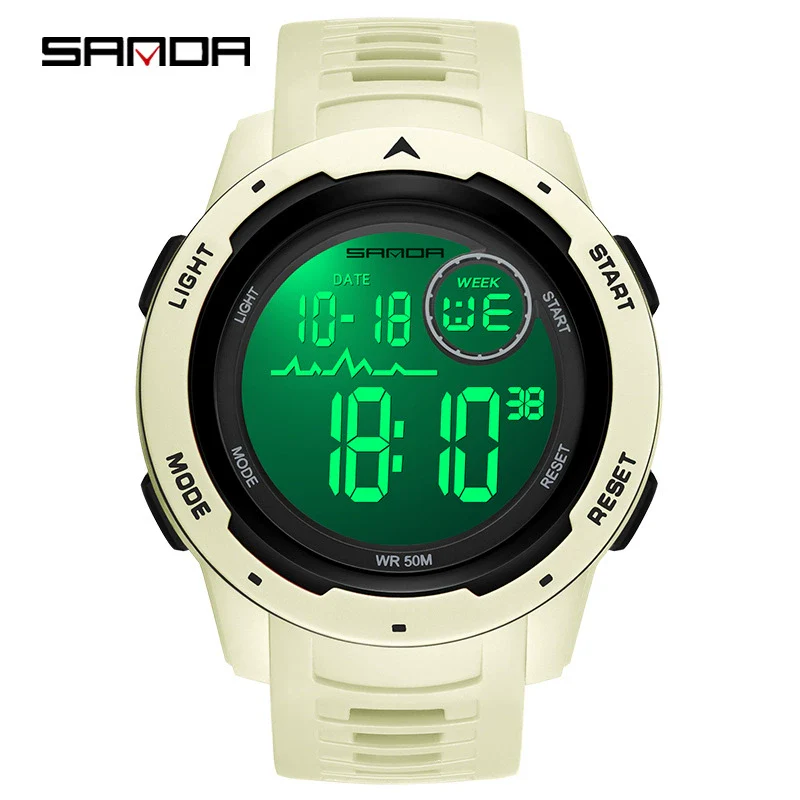 Wholesale Digital Watch Outdoor Luminous Allmatch Fashion Ol Round Dial Abs Case Tpu Strap Acrylic Mirror Unisex - Image 9
