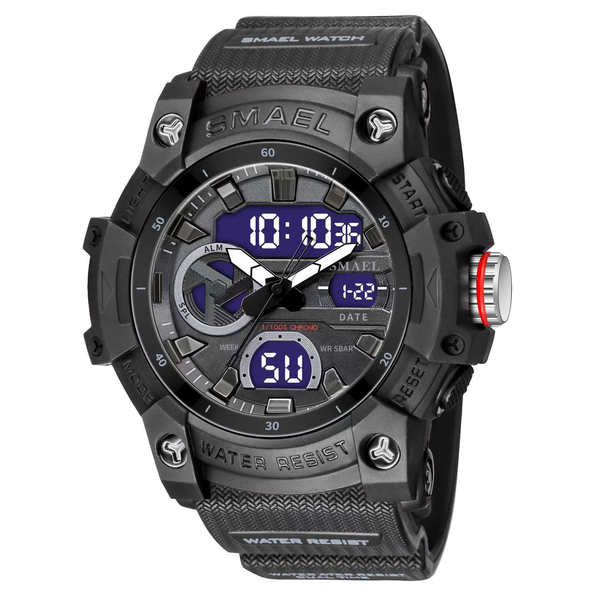 Wholesale Digital Watch Plastic Case Rubber Strap Organic Glass Mirror Round Dial Versatile Casual Sports Fashion - Image 10