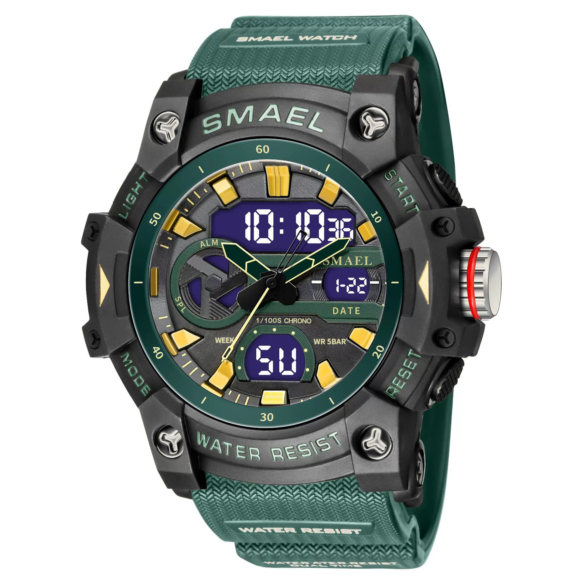 Wholesale Digital Watch Plastic Case Rubber Strap Organic Glass Mirror Round Dial Versatile Casual Sports Fashion - Image 5