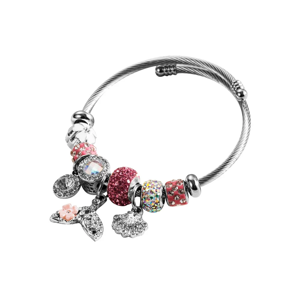 Wholesale Diy Adjustable Diamond Inlaid Geometric Fashion Allmatch Alloy Pendant Bracelet Unisex - Image 5