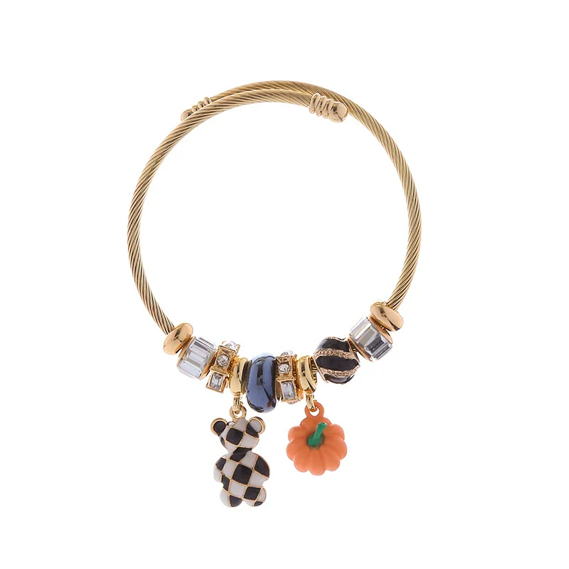 Wholesale Diy Adjustable Unisex Alloy Bracelet With Geometric Pattern And Diamond Design - Image 4