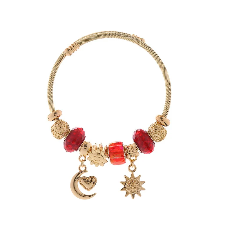 Wholesale Diy Adjustable Unisex Alloy Bracelet With Geometric Pattern And Diamond Design - Image 7