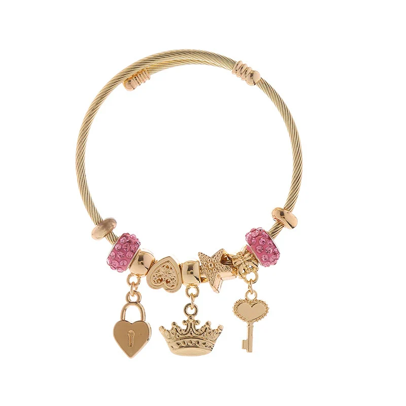 Wholesale Diy Adjustable Unisex Alloy Bracelet With Geometric Pattern And Diamond Design - Image 8