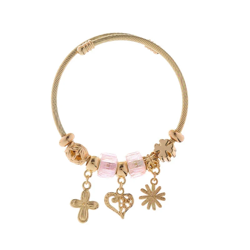 Wholesale Diy Adjustable Unisex Alloy Bracelet With Geometric Pattern And Diamond Design - Image 9