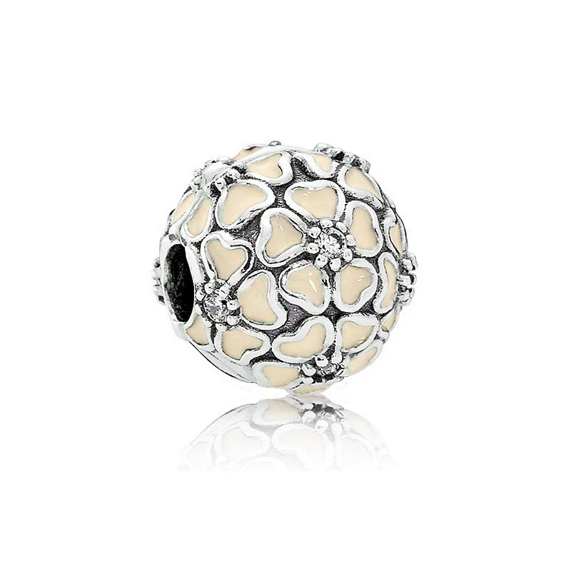 Wholesale Diy Beads 925 Silver Magnolia Love Full Diamond Fixed Hanging Beads With Totem Pattern Inlay - Image 19