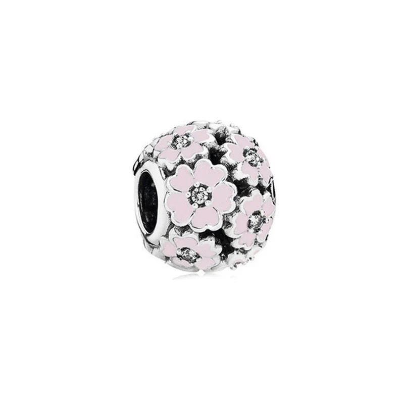 Wholesale Diy Beads 925 Silver Magnolia Love Full Diamond Fixed Hanging Beads With Totem Pattern Inlay - Image 20