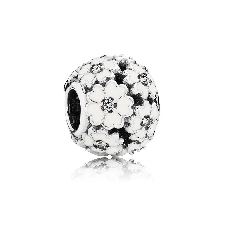 Wholesale Diy Beads 925 Silver Magnolia Love Full Diamond Fixed Hanging Beads With Totem Pattern Inlay - Image 21