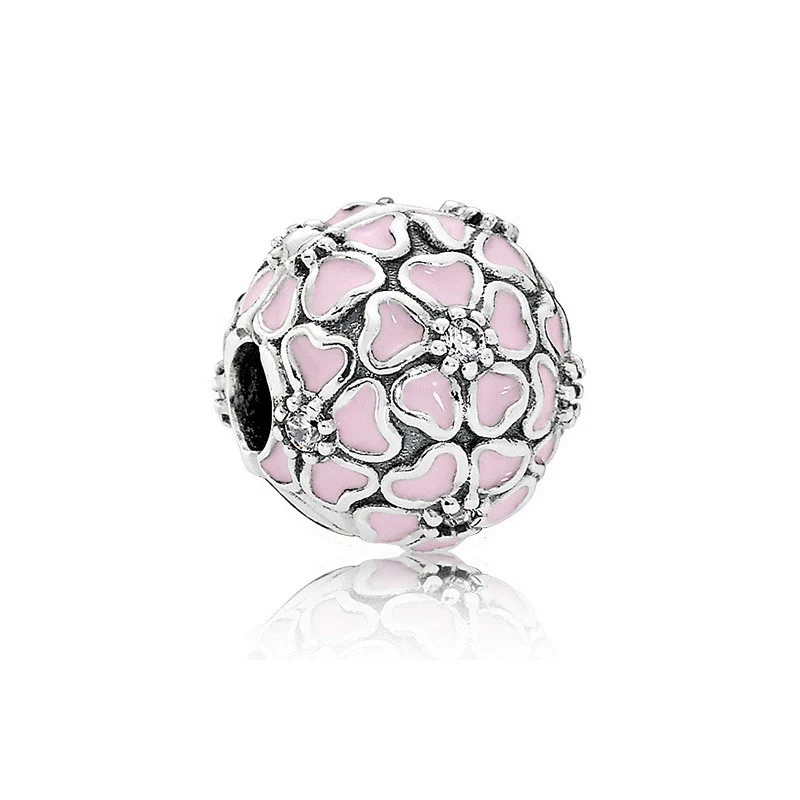 Wholesale Diy Beads 925 Silver Magnolia Love Full Diamond Fixed Hanging Beads With Totem Pattern Inlay - Image 4