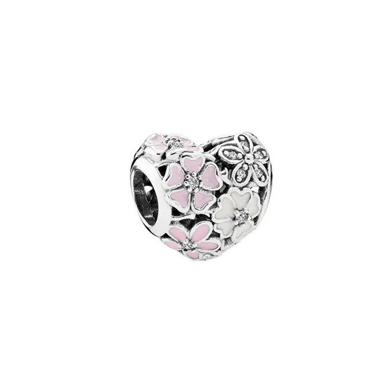 Wholesale Diy Beads 925 Silver Magnolia Love Full Diamond Fixed Hanging Beads With Totem Pattern Inlay - Image 5