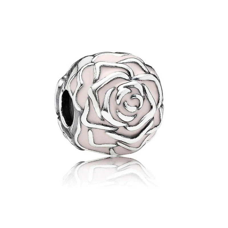 Wholesale Diy Beads 925 Silver Magnolia Love Full Diamond Fixed Hanging Beads With Totem Pattern Inlay - Image 9