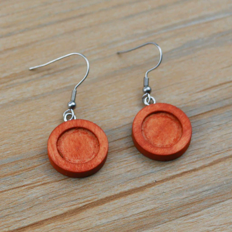 Wholesale Diy Ear Jewelry Accessories Wooden Stainless Steel Antiallergy Ear Hook Totem Geometric Electroplated - Image 10