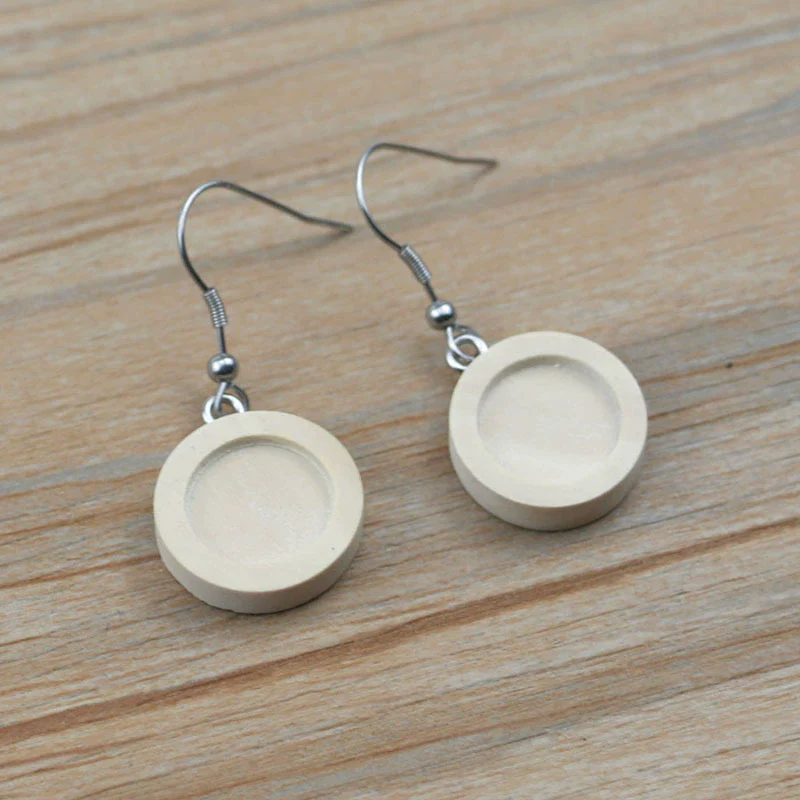 Wholesale Diy Ear Jewelry Accessories Wooden Stainless Steel Antiallergy Ear Hook Totem Geometric Electroplated - Image 6