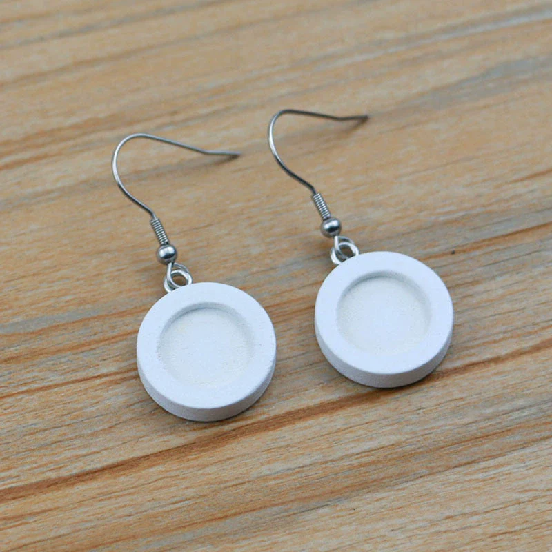 Wholesale Diy Ear Jewelry Accessories Wooden Stainless Steel Antiallergy Ear Hook Totem Geometric Electroplated - Image 7