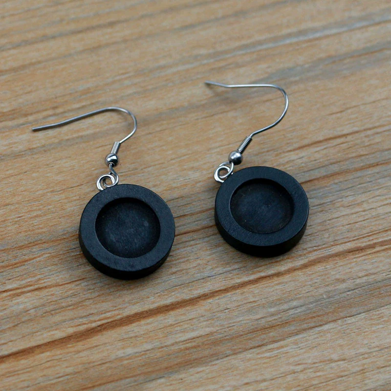 Wholesale Diy Ear Jewelry Accessories Wooden Stainless Steel Antiallergy Ear Hook Totem Geometric Electroplated - Image 8
