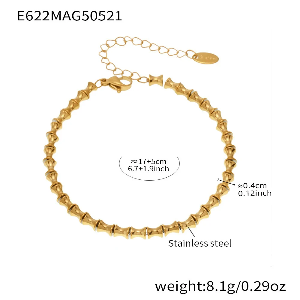 Wholesale Diy Ferris Wheel Zircon Oil Drop Geometric Stainless Steel Electroplated Bracelet And Anklet Set For Women - Image 26