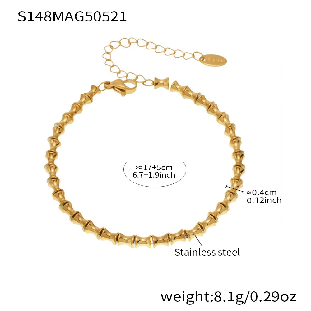 Wholesale Diy Ferris Wheel Zircon Oil Drop Geometric Stainless Steel Electroplated Bracelet And Anklet Set For Women - Image 27