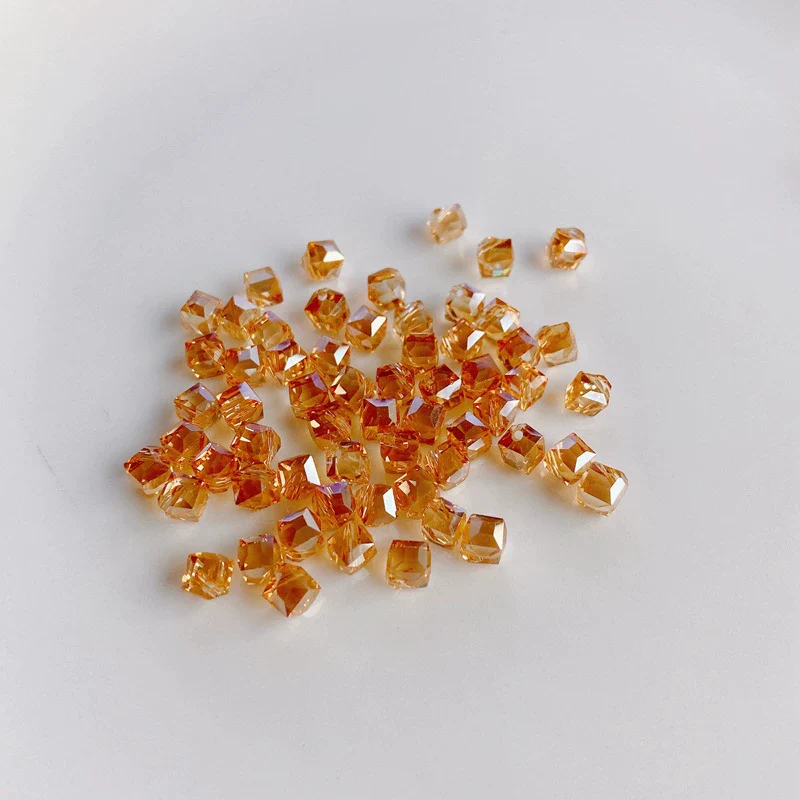 Wholesale Diy Jewelry Accessories Geometric Square Transparent Perforated Glass Crystal Beads With Glaze And Environmental Protection Treatment - Image 10