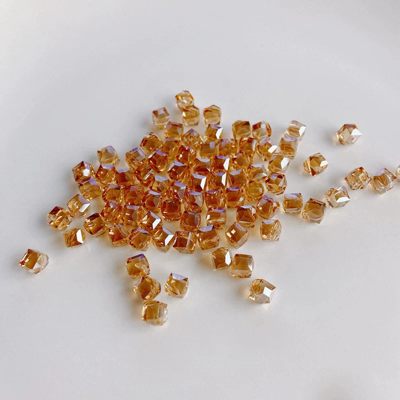 Wholesale Diy Jewelry Accessories Geometric Square Transparent Perforated Glass Crystal Beads With Glaze And Environmental Protection Treatment - Image 11