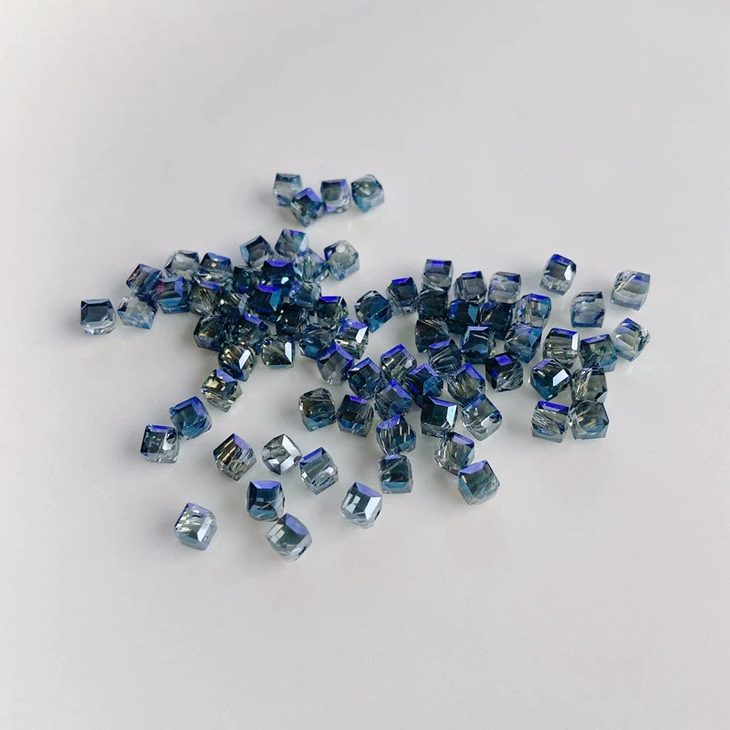 Wholesale Diy Jewelry Accessories Geometric Square Transparent Perforated Glass Crystal Beads With Glaze And Environmental Protection Treatment - Image 13