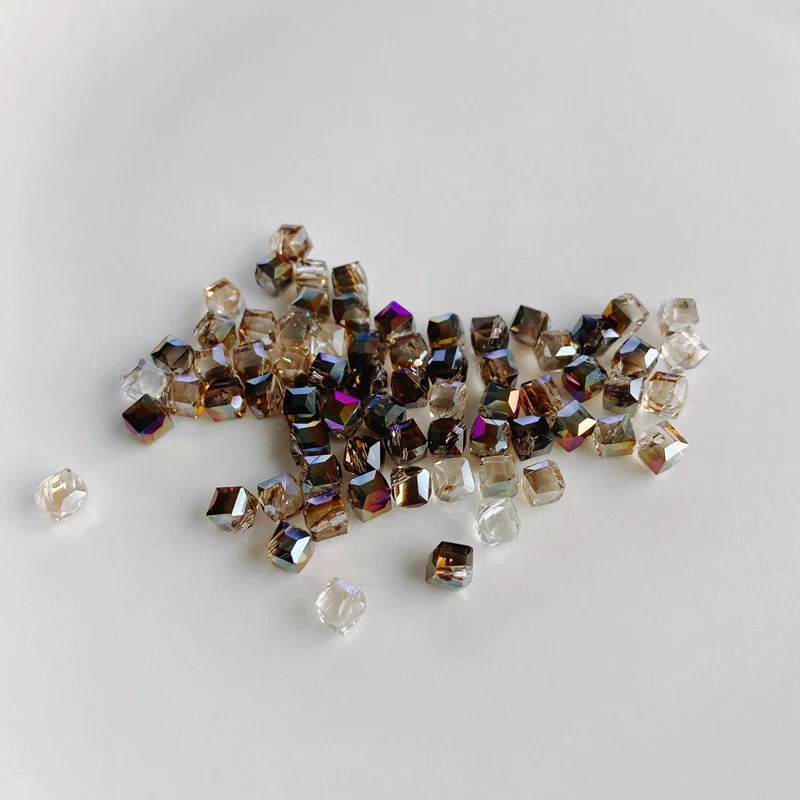 Wholesale Diy Jewelry Accessories Geometric Square Transparent Perforated Glass Crystal Beads With Glaze And Environmental Protection Treatment - Image 14