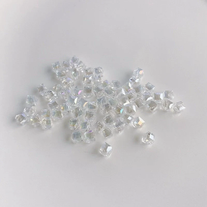 Wholesale Diy Jewelry Accessories Geometric Square Transparent Perforated Glass Crystal Beads With Glaze And Environmental Protection Treatment - Image 15