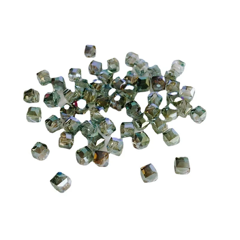 Wholesale Diy Jewelry Accessories Geometric Square Transparent Perforated Glass Crystal Beads With Glaze And Environmental Protection Treatment - Image 4