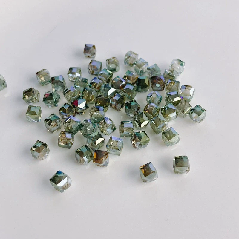 Wholesale Diy Jewelry Accessories Geometric Square Transparent Perforated Glass Crystal Beads With Glaze And Environmental Protection Treatment - Image 6