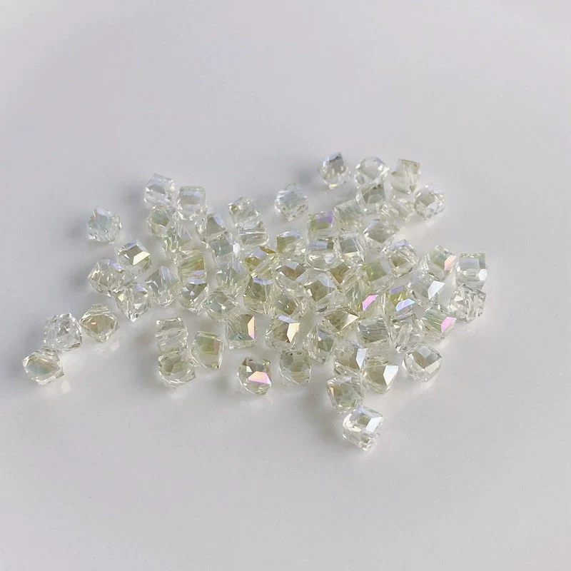 Wholesale Diy Jewelry Accessories Geometric Square Transparent Perforated Glass Crystal Beads With Glaze And Environmental Protection Treatment - Image 9