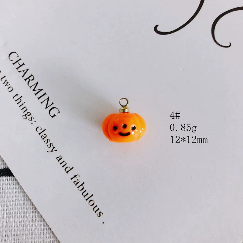 Wholesale Diy Jewelry Accessories Plastic Resin Cartoon Festival Element Transparent Pumpkin Lantern Ghost Pendant - Image 9