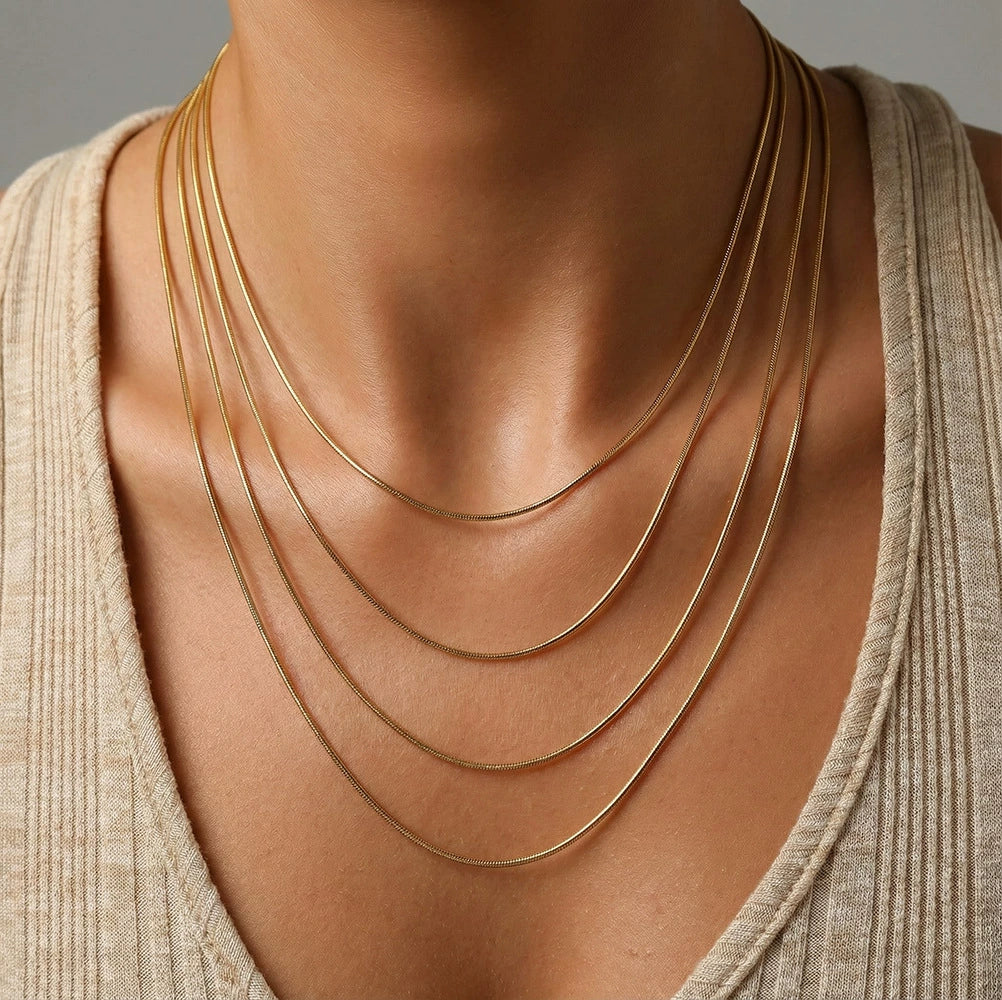 Wholesale Diy Snake Bone Necklace For Women Made Of Stainless Steel With Geometric Pattern And Electroplating - Image 2