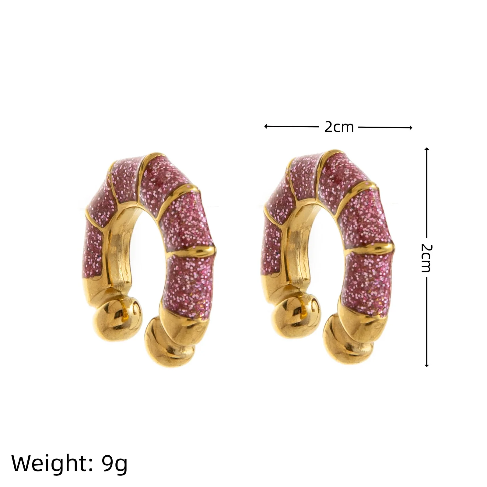 Wholesale Dopamine Fine Glitter Geometric Diamond Stainless Steel Hoop Earrings For Women - Image 5