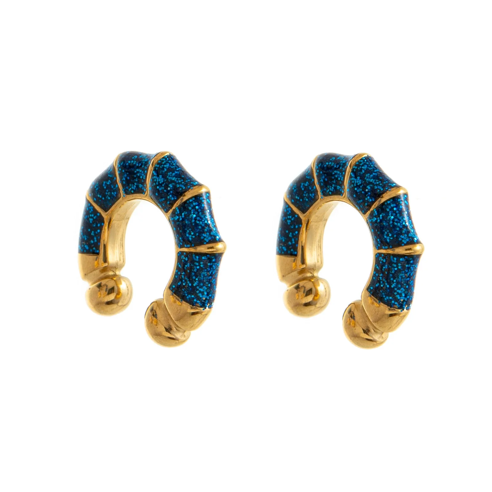 Wholesale Dopamine Fine Glitter Geometric Diamond Stainless Steel Hoop Earrings For Women - Image 6