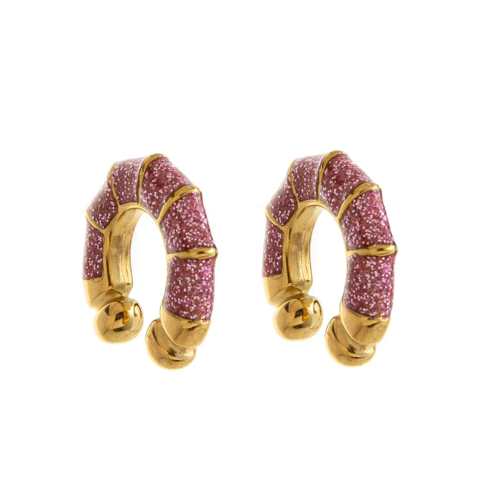 Wholesale Dopamine Fine Glitter Geometric Diamond Stainless Steel Hoop Earrings For Women - Image 7
