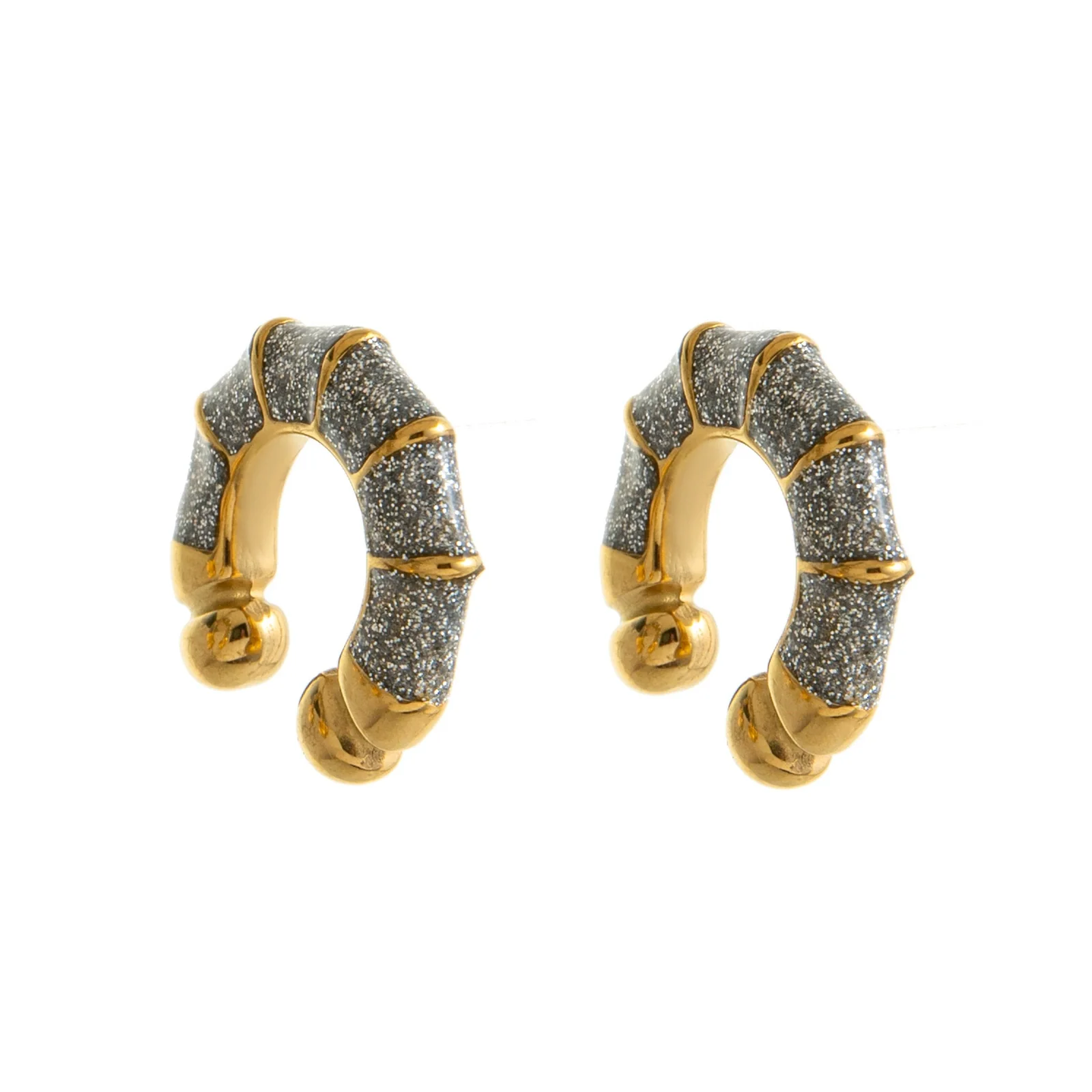 Wholesale Dopamine Fine Glitter Geometric Diamond Stainless Steel Hoop Earrings For Women - Image 8