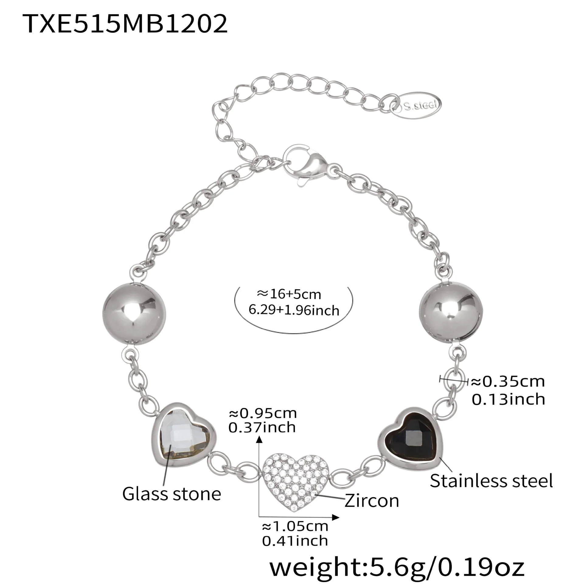 Wholesale Dopamine Jewelry Set Light Luxury Style Stainless Steel Zircon 18K Gold Plated Heart Necklace And Bracelet For Women - Image 21